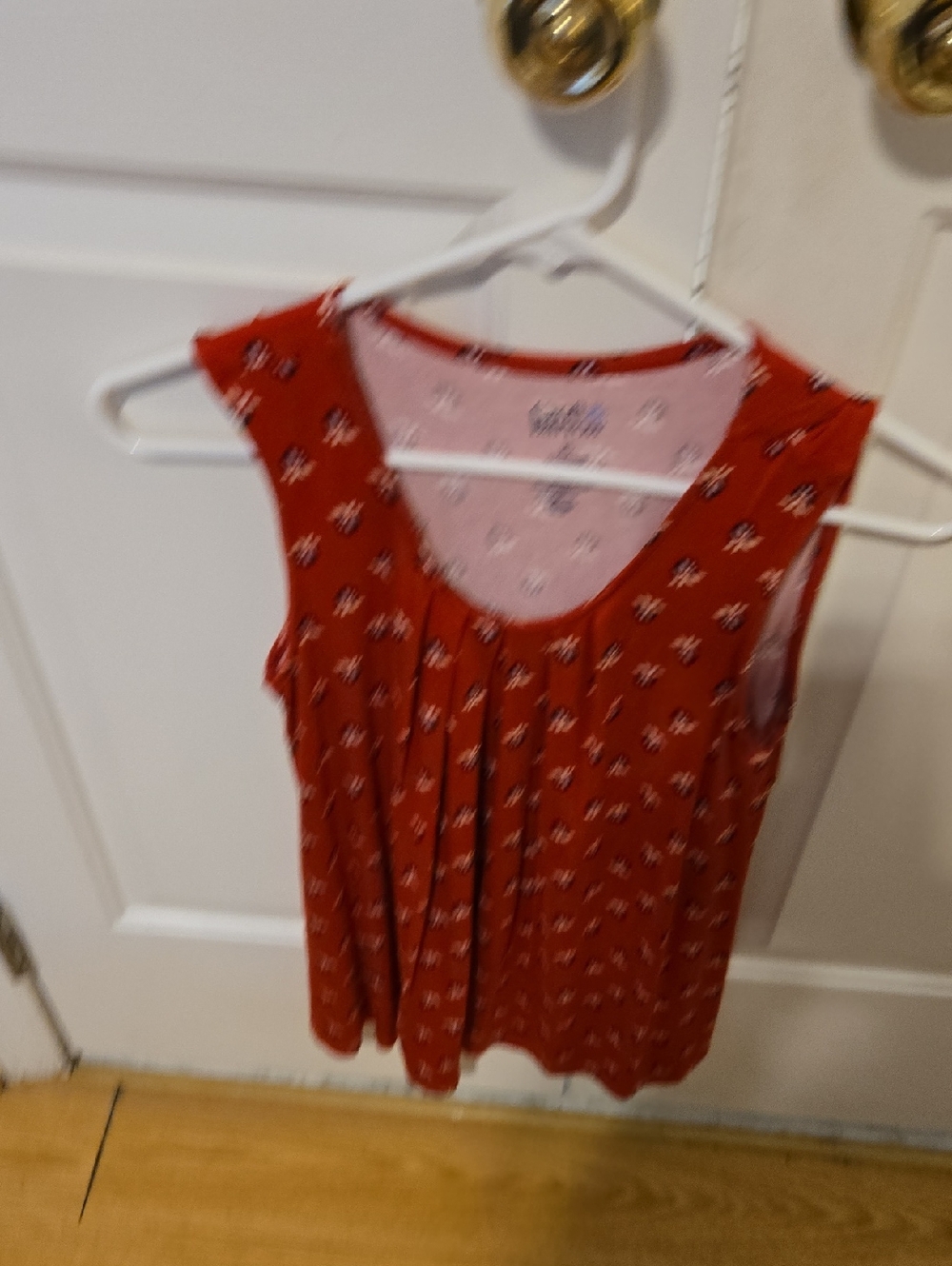 croft & barrow Rust Red Floral Sleeveless Tank Top